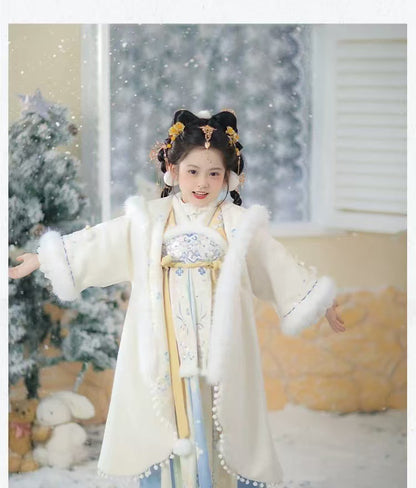 Children’s Winter Hanfu | Thickened Tang Suit New Year Outfit for Girls
