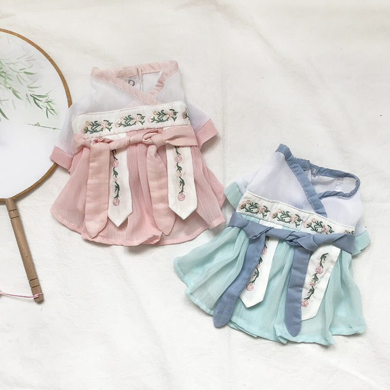 Lightweight Summer Pet Hanfu Small Dog Cat Chinese Style Dress