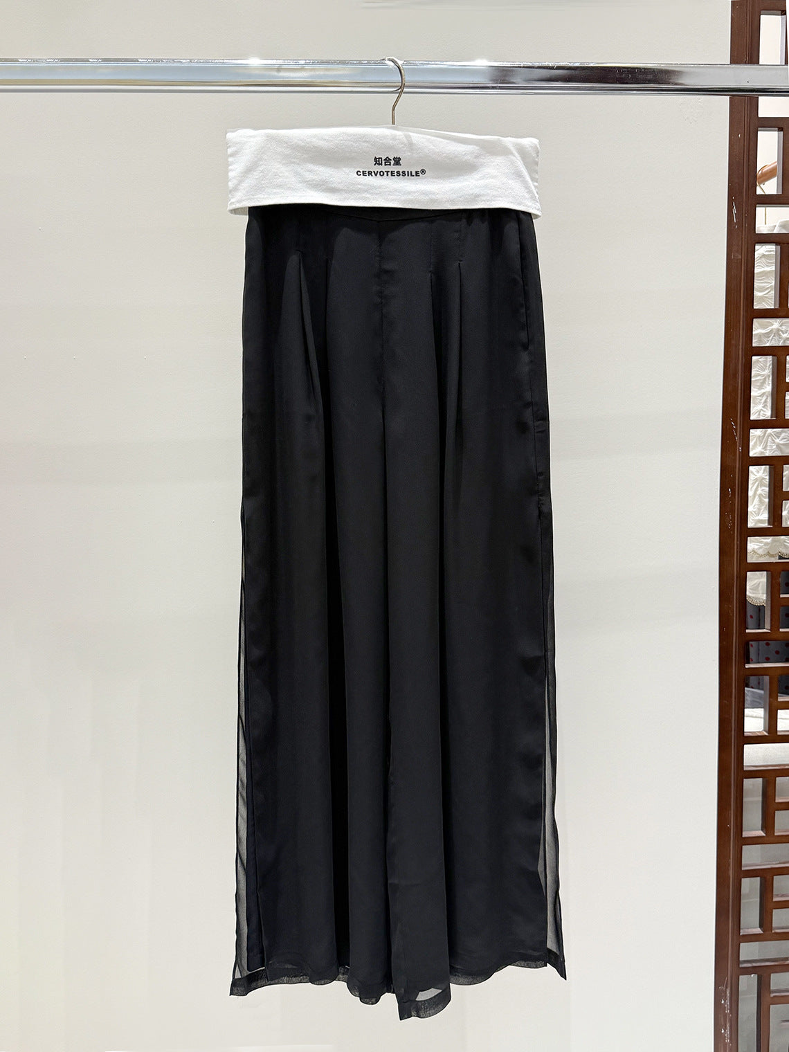 Elegant Slimming Wide-Leg Pants, Draped Design