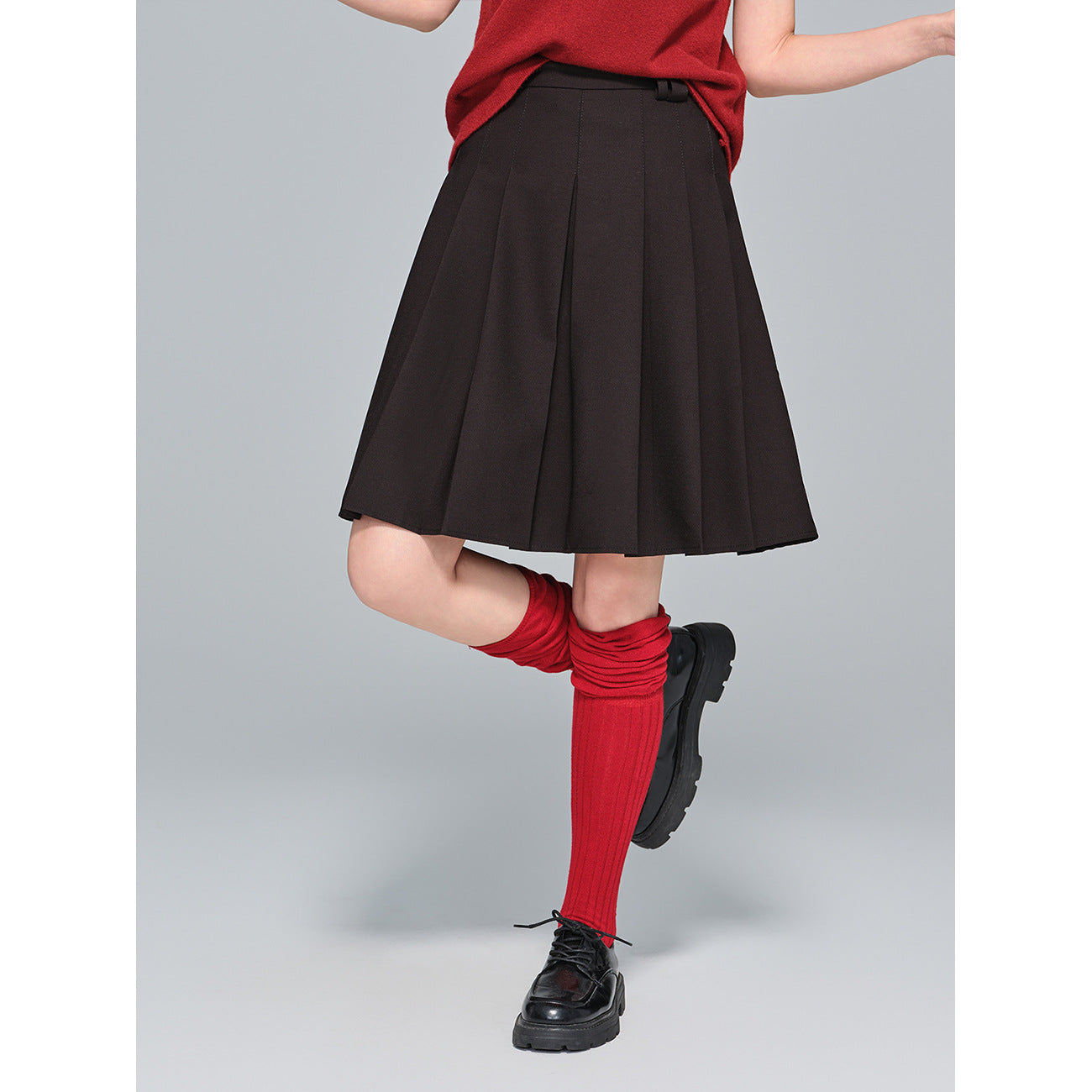 Early Autumn High-Waist Pleated Blazer Skirt