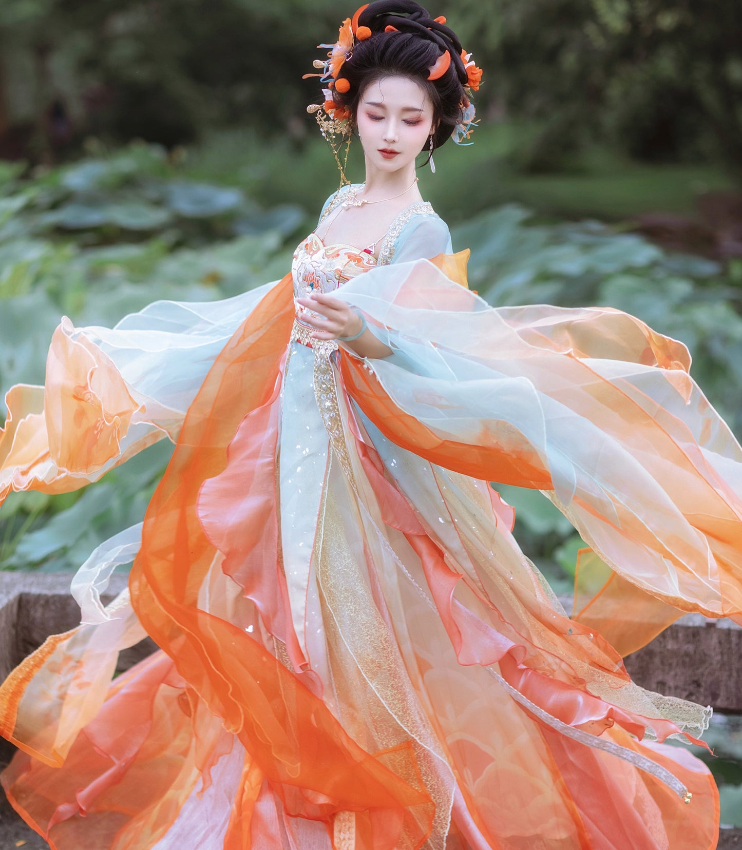 Koi Spirit Hanfu Costume — Qi Chest Skirt & National Style Summer Dress