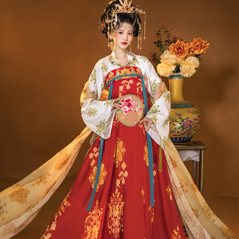 Oriental Ancient Hanfu Set — Spring Flowing Hezi Skirt Outfit