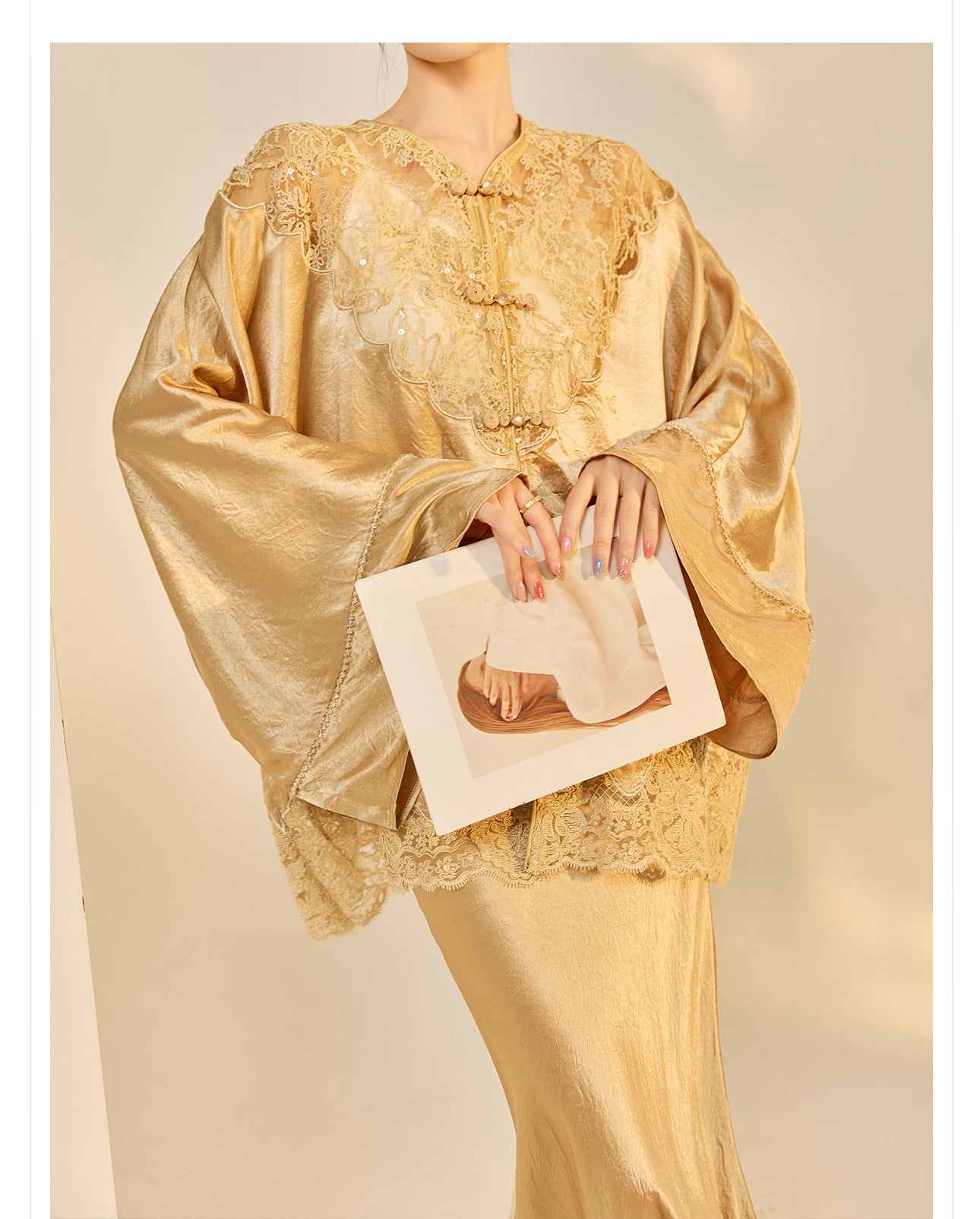 New Chinese Style Embroidered Jacket Skirt Set | Heavy Bead Lace Patchwork