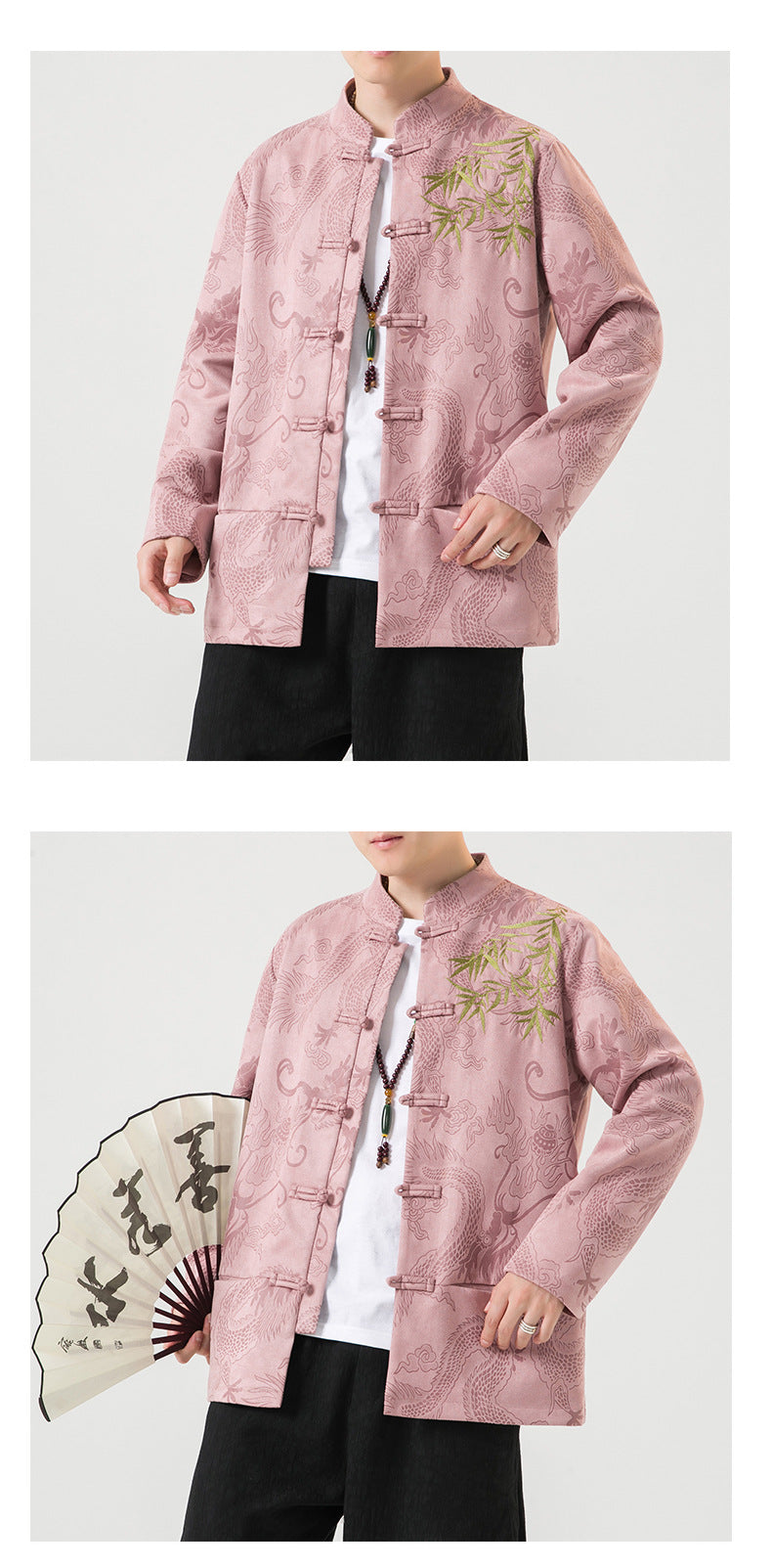 Mens Chinese Tang Suit Retro Hanfu Loose Plus Size Velvet Coat