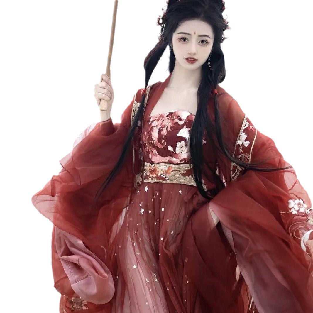 Myth Series Hanfu — Embroidered Large Sleeve Shirt & Hezi Skirt Set