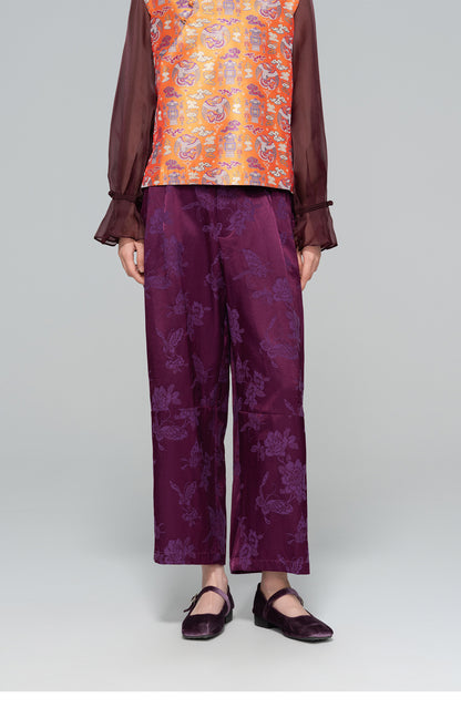 High-End Elegant Jacquard Slimming Loose Pants for Women