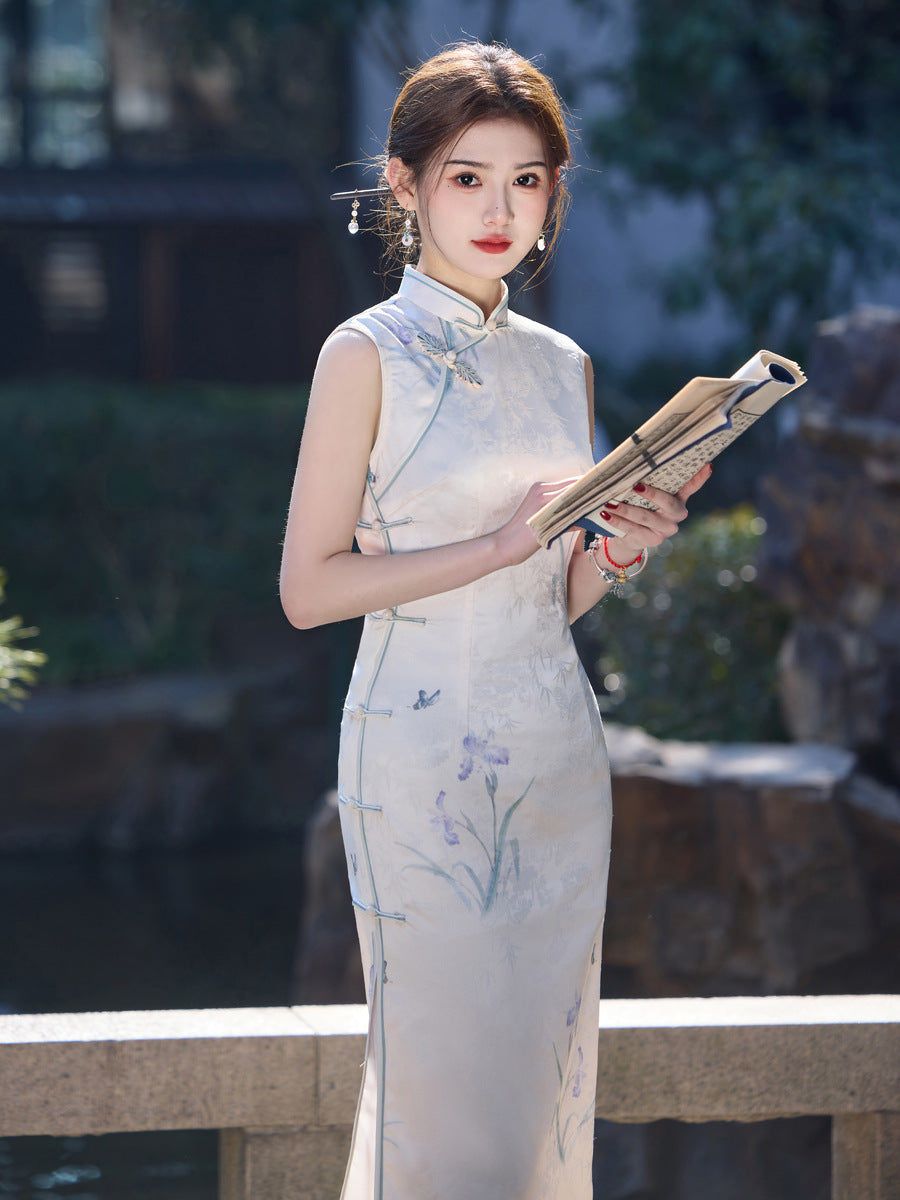 New Chinese Sleeveless Cheongsam – Elegant Jiangnan Retro Style