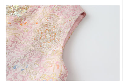 Elegant Beaded Asymmetrical Vest & High Waist Skirt Set