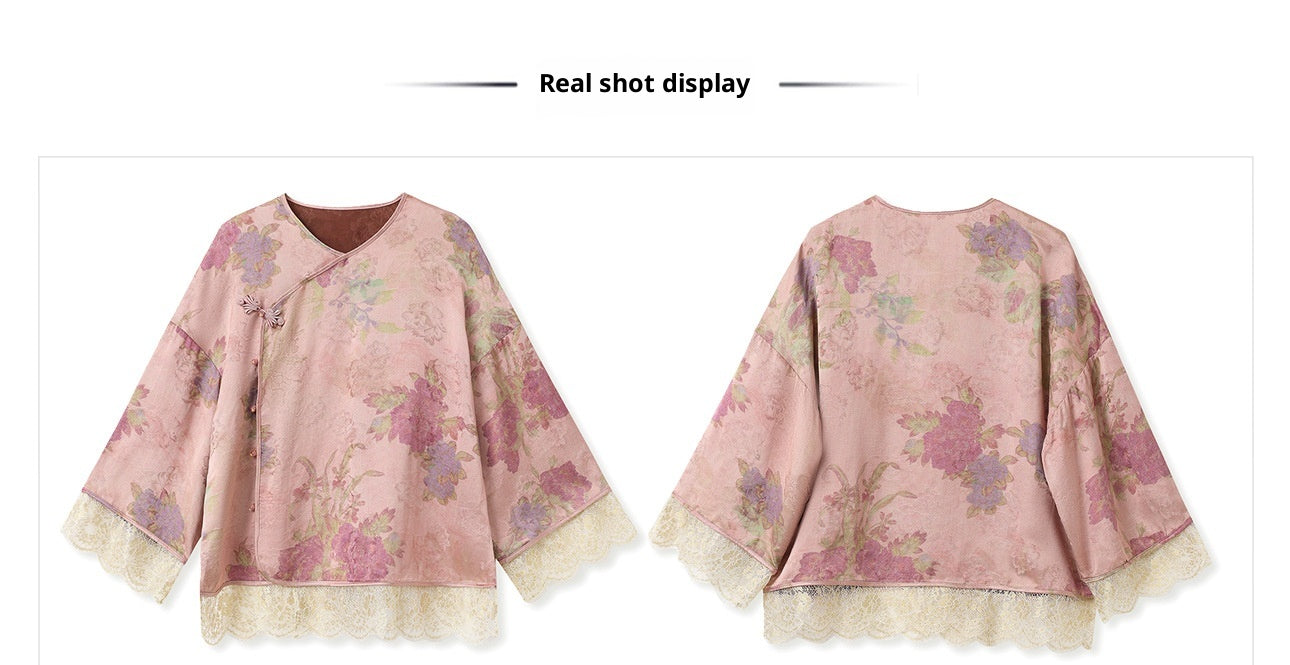 2025 New Chinese Style Light Luxury Jacket | Elegant Printed Rayon Women's Top