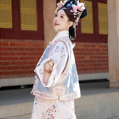 Qing Dynasty Princess Hanfu Gege Outfit – Palace Cheongsam Two-Piece Set