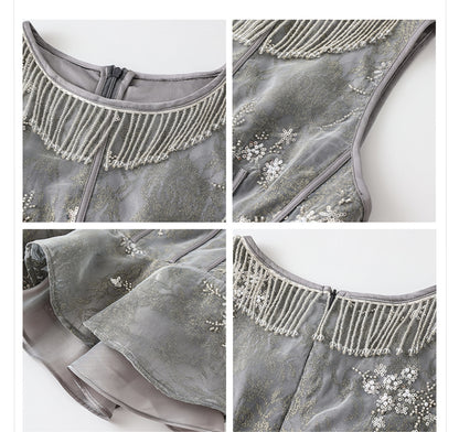 Elegant National Style Jacquard Beaded Embroidery Women's Set