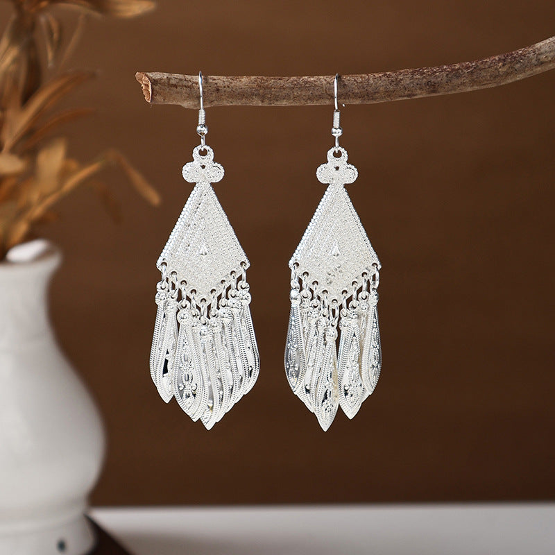 Ancient Style Ethnic Earrings | Elegant Miao Jewelry for Women