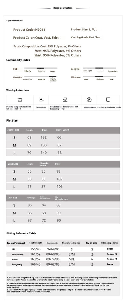 Elegant Beaded Asymmetrical Vest & High Waist Skirt Set