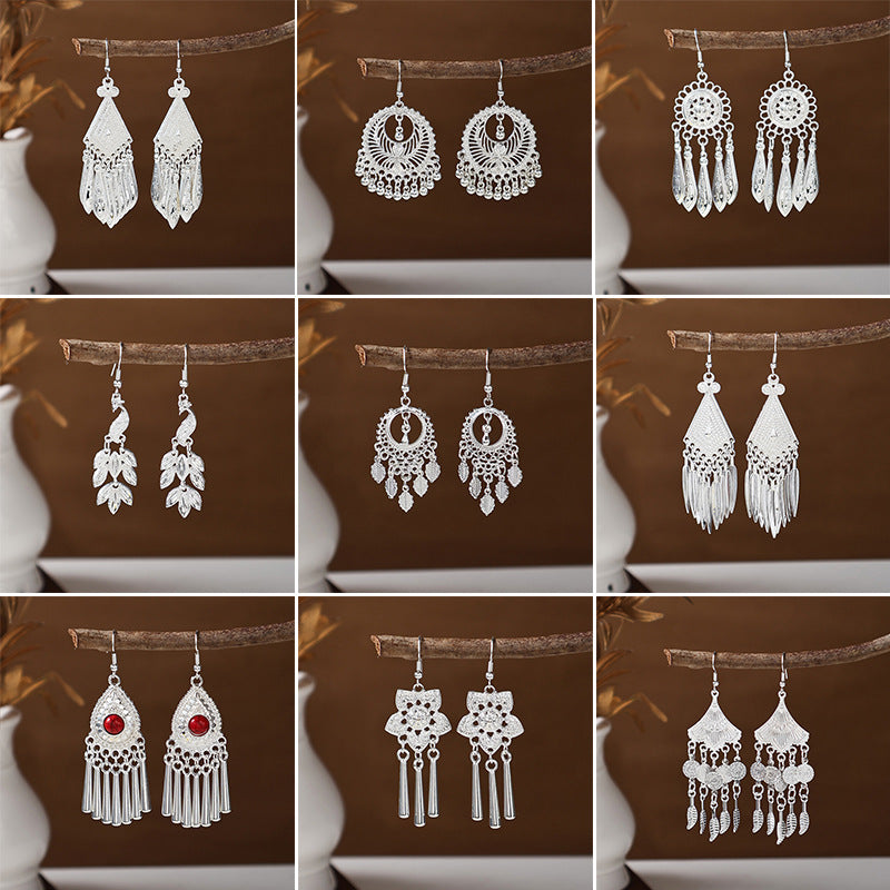 Ancient Style Ethnic Earrings | Elegant Miao Jewelry for Women