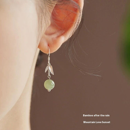 Ancient Style Bamboo Shadow Earrings — Elegant Chinese Style Gift Earrings