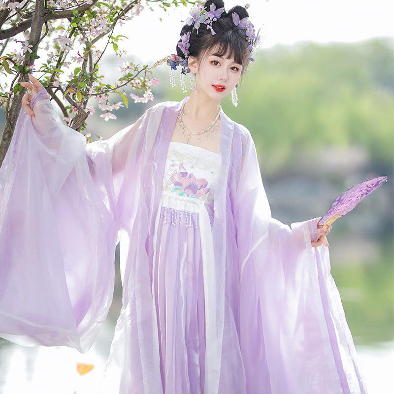 Oriental Ancient Hanfu — Restored Fairy Purple Spring Summer Set