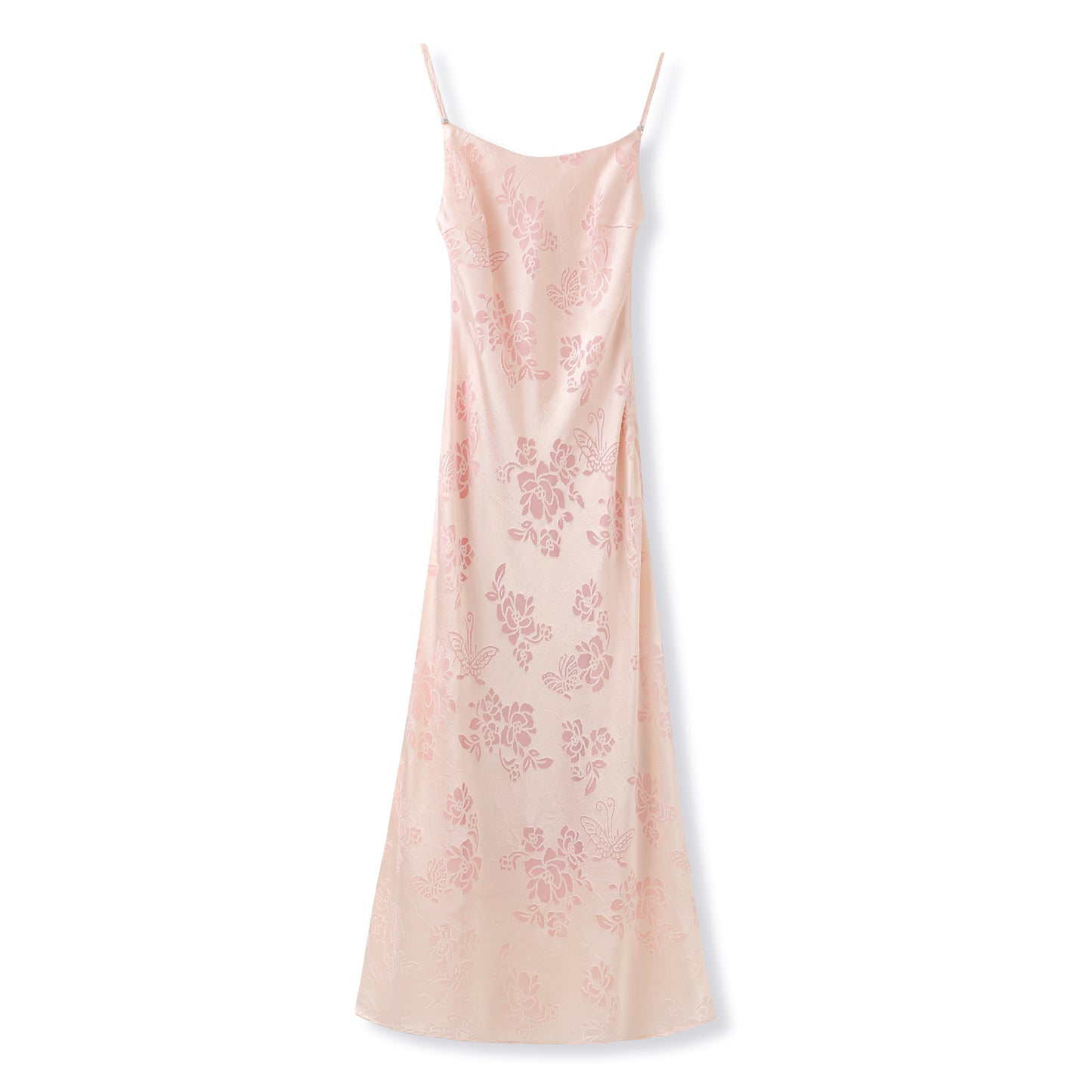 Elegant National Style Rayon Jacquard Embroidered Long Camisole Dress