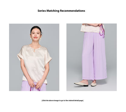 Elegant Slimming Wide-Leg Pants, Draped Design