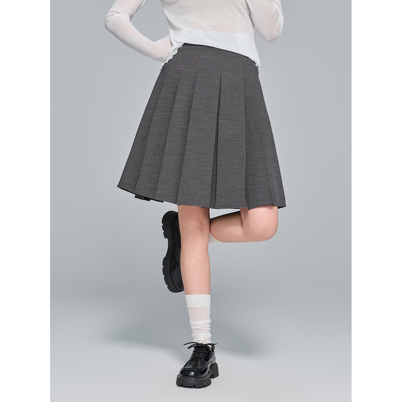 Elegant Versatile Pleated Skirt, High-Waist Design