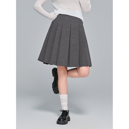 Elegant Versatile Pleated Skirt, High-Waist Design