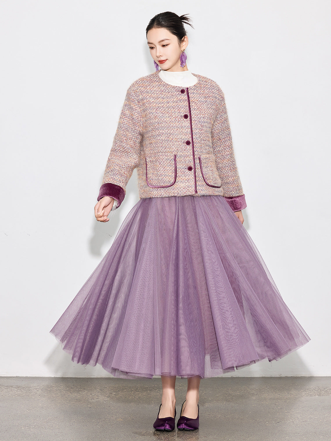 Elegant Fairy Tulle Mid-Length Pleated Skirt