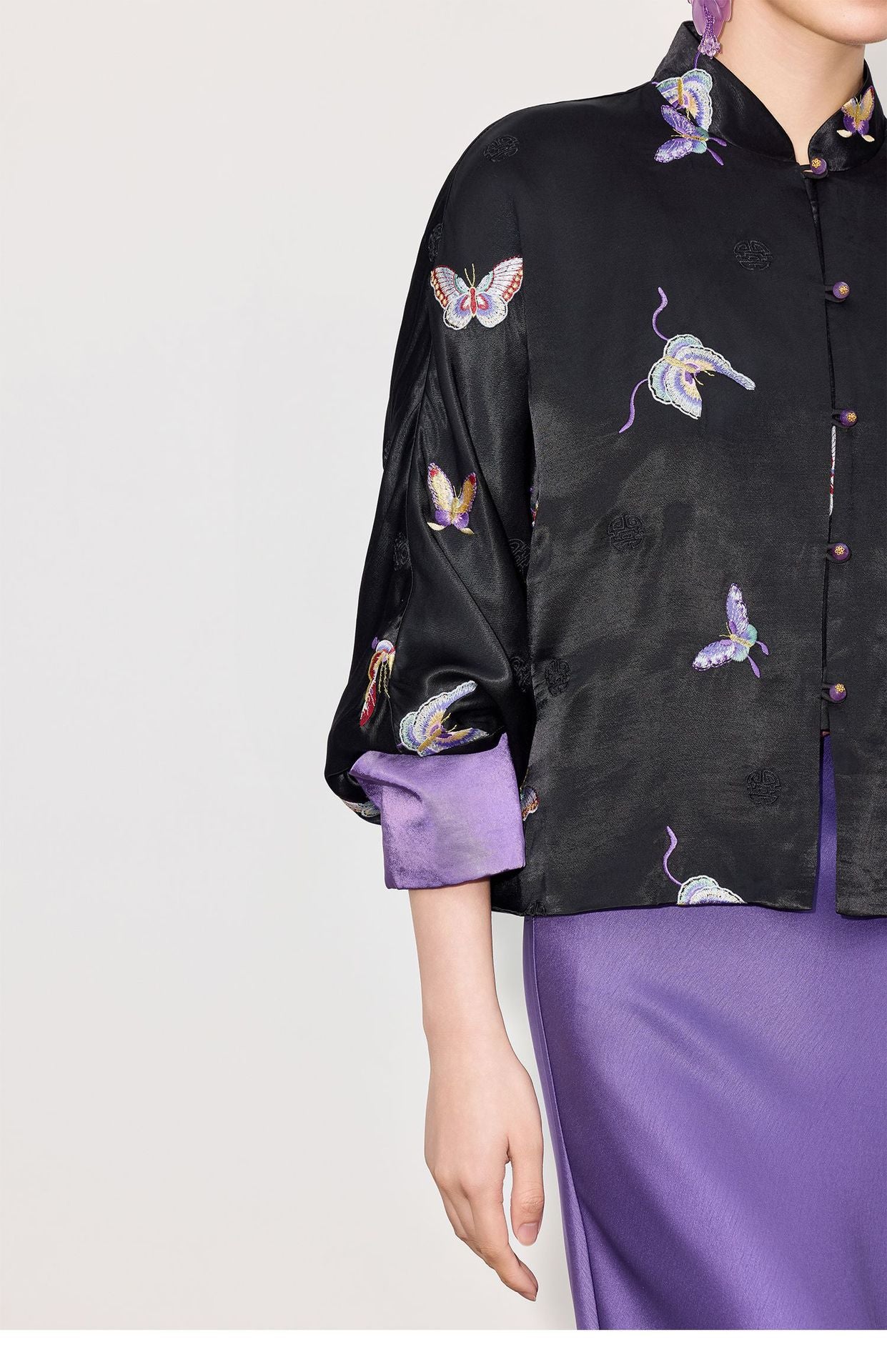 High-End Elegant Loose Fit Embroidered Blouse for Women