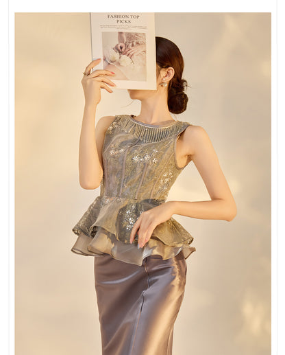 Elegant National Style Jacquard Beaded Embroidery Women's Set