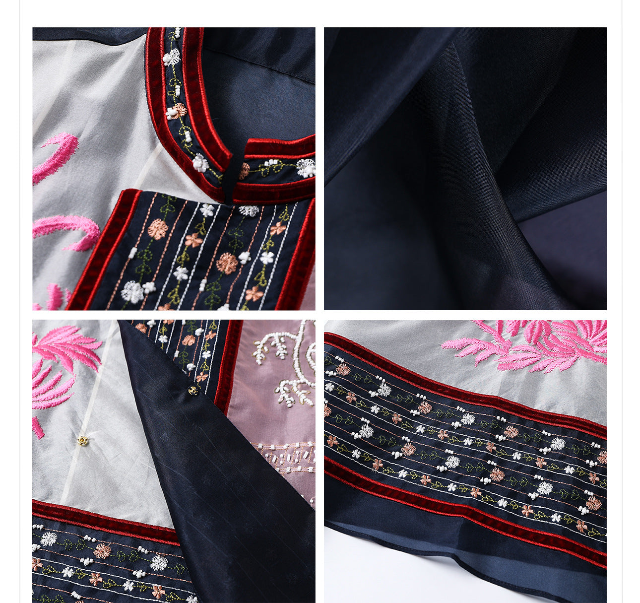 2026 New Chinese Embroidered Colorblock Mulberry Silk Vest Top