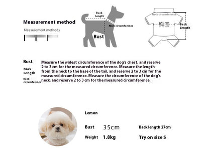 Autumn Winter Dog Coat Small Dog Teddy Yorkie Cotton Jacket