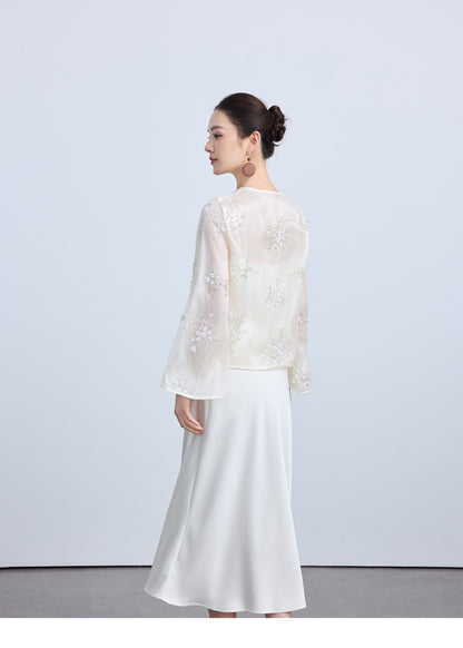 Elegant Sheer Embroidered Top