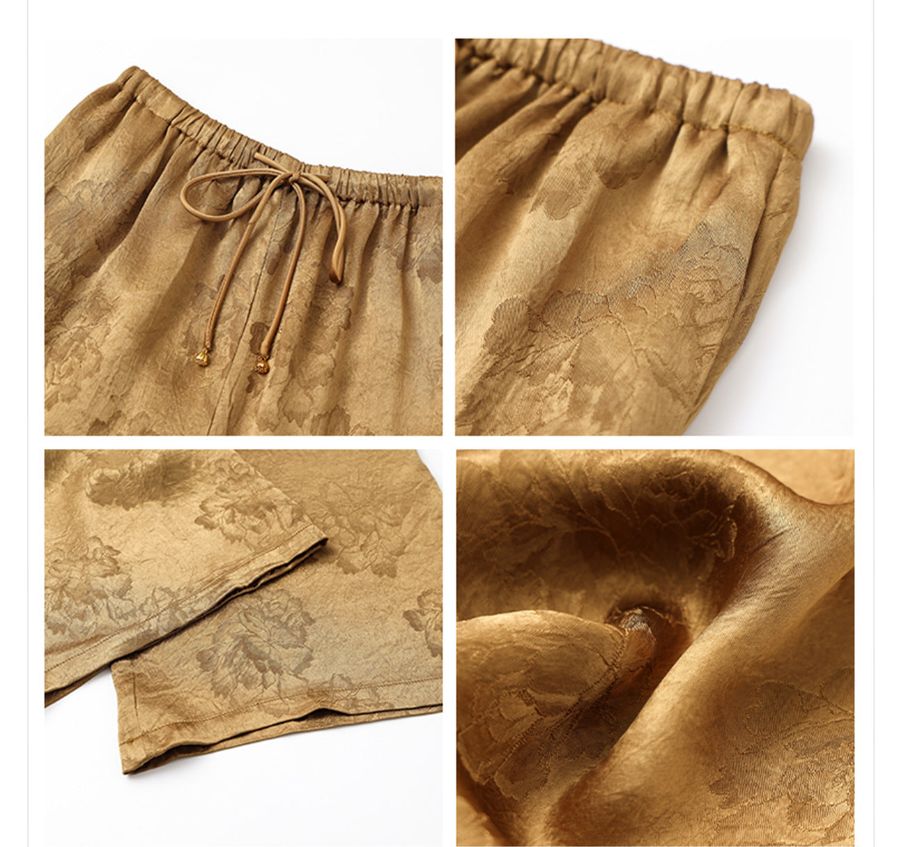 2026 New Chinese Style Elegant Acetate Wide-Leg Pants for Women