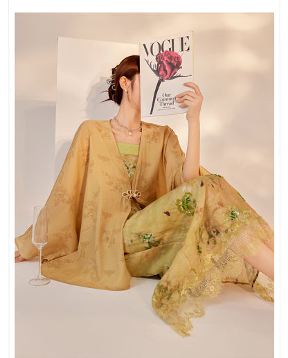 Elegant New Chinese Style High-End Women's Long Sleeve Loose Coat