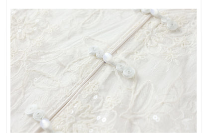 New Chinese Style Embroidered Jacket Skirt Set | Heavy Bead Lace Patchwork