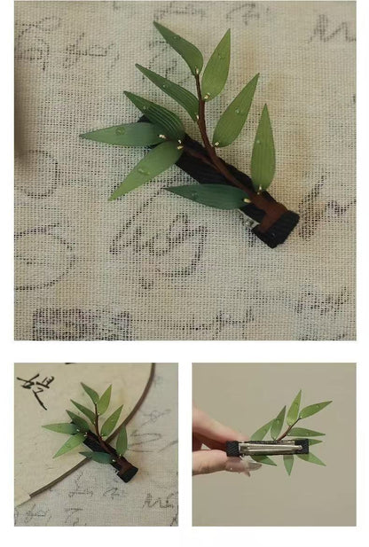 Bamboo Leaf Hair Clip New Chinese Style Hanfu Vintage Duckbill Clip