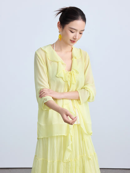 Lightweight Flowing Chinese Style Long Sleeve Top