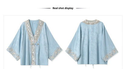 High-End National Style Beaded Jacket | Elegant Light Luxury Jacquard Top