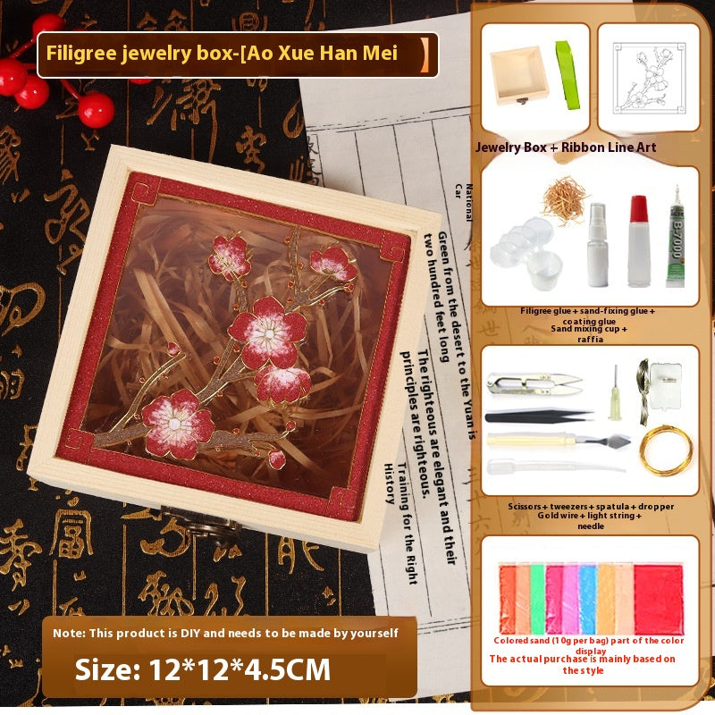 Handmade Cloisonné Enamel Jewelry Box DIY Kit — Chinese Style Craft Gift Set