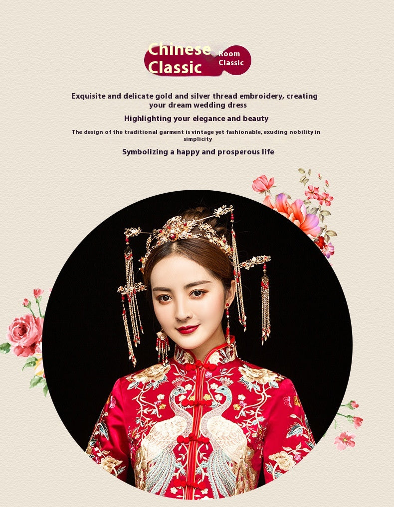 Chinese Wedding Xiuhe Dress Bride & Groom Plus Size Set