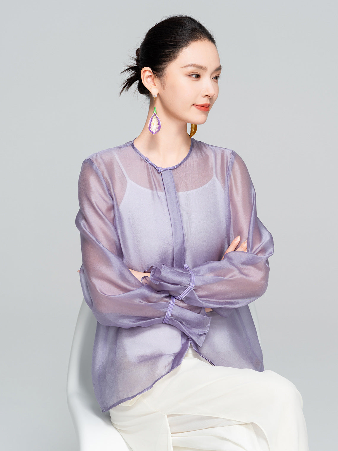 High-End Lightweight Bell Sleeve Top for Women