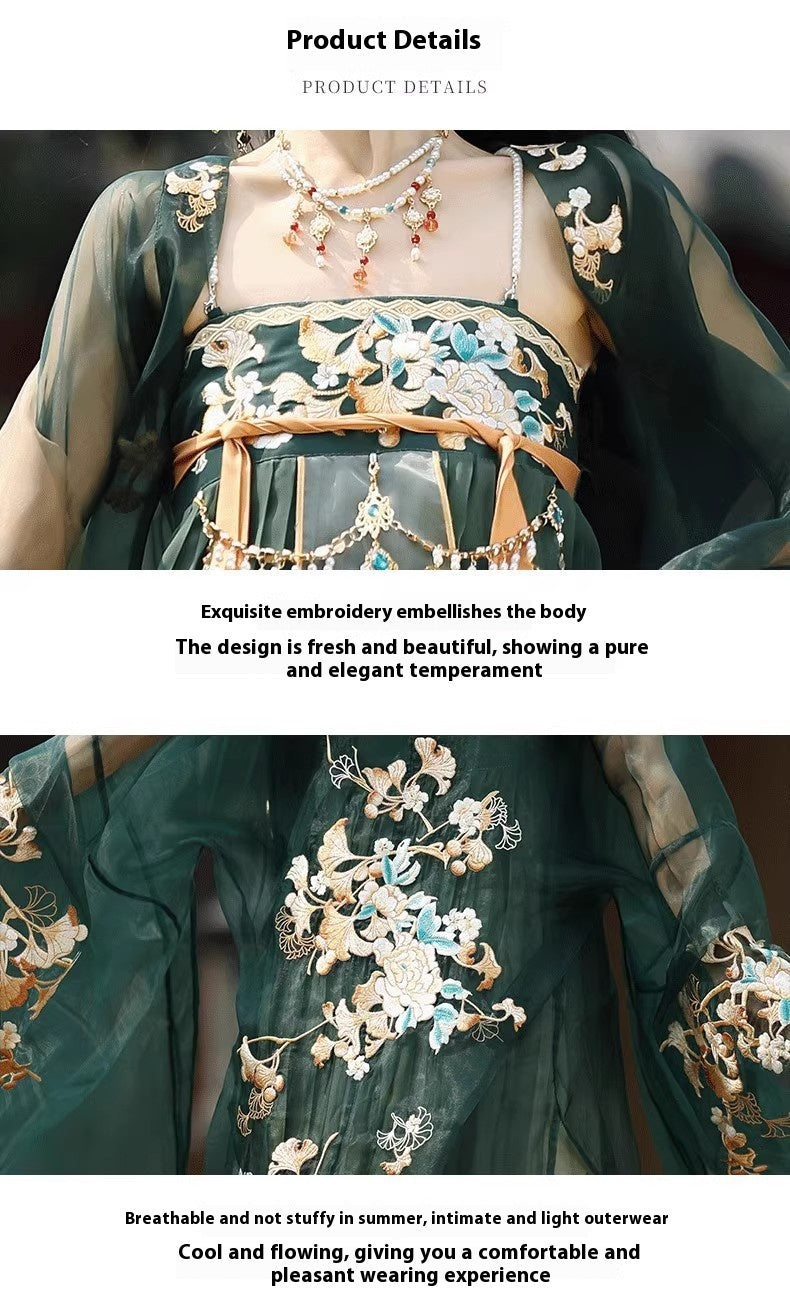Oriental Ancient Hanfu — Chest-High Ru Skirt & Heavy Embroidery Outfit