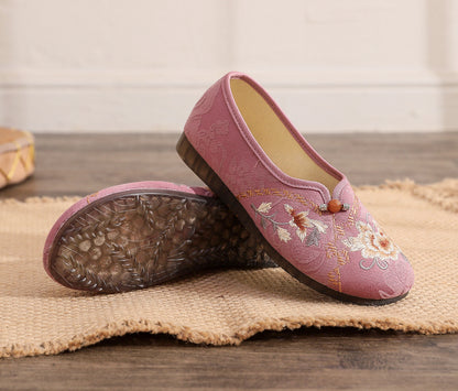 Old Beijing Style Women’s Flats — Retro Embroidered Costume Shoes