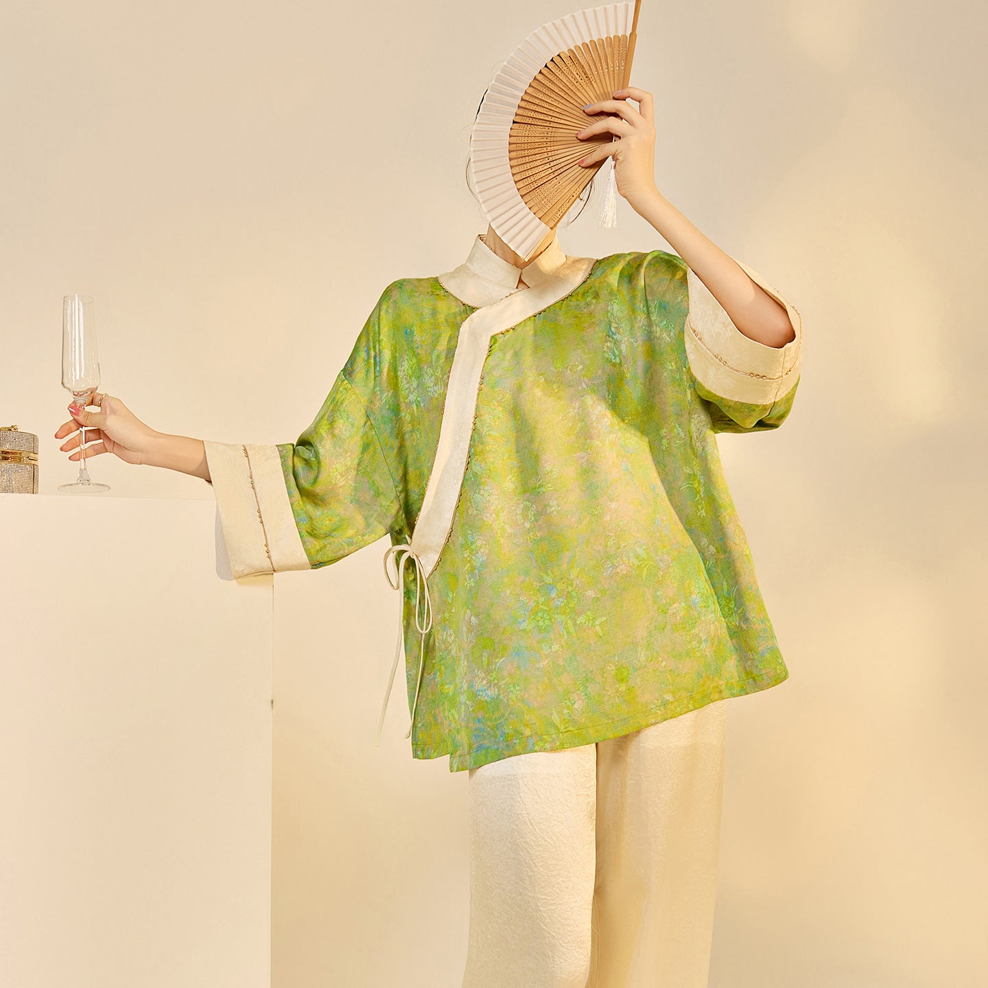 Early Autumn New Chinese Style Silk Lace-Up Short Coat | Retro Thin Top for Women