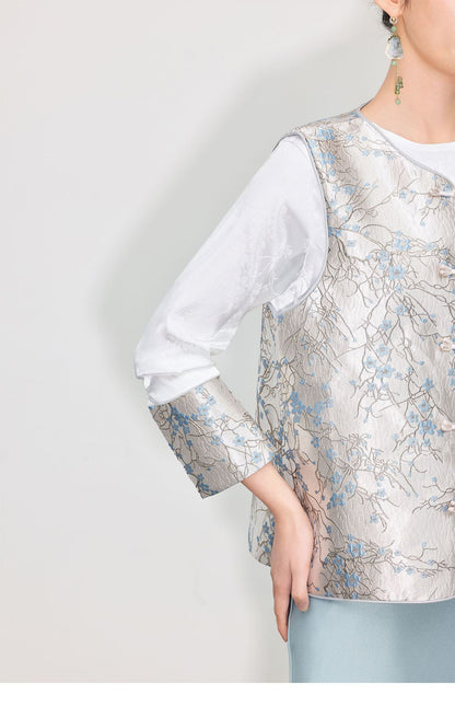 High-End Chinese Fashion Jacquard Vest Top