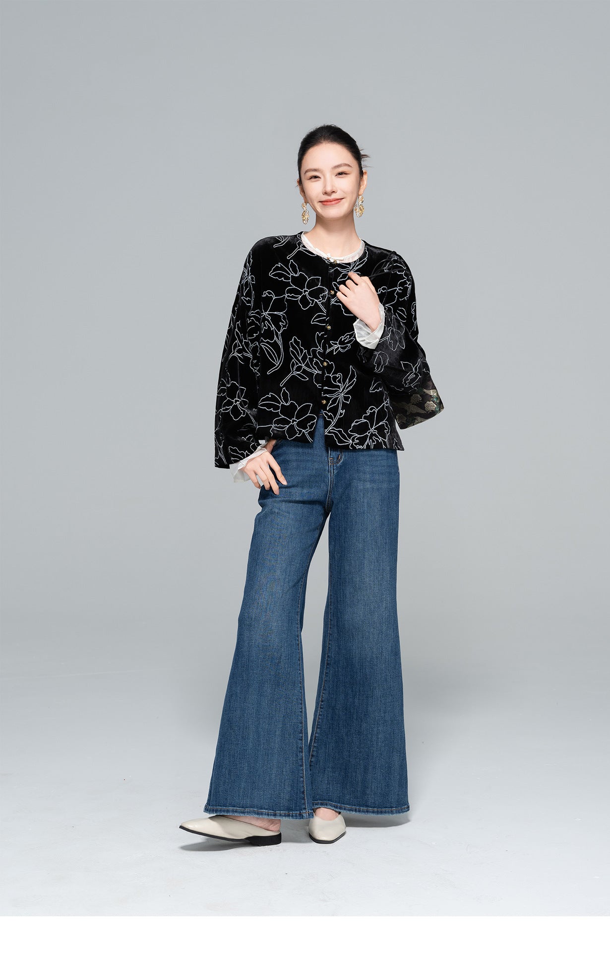 Elegant High-Waist Wide Leg Jeans for Women