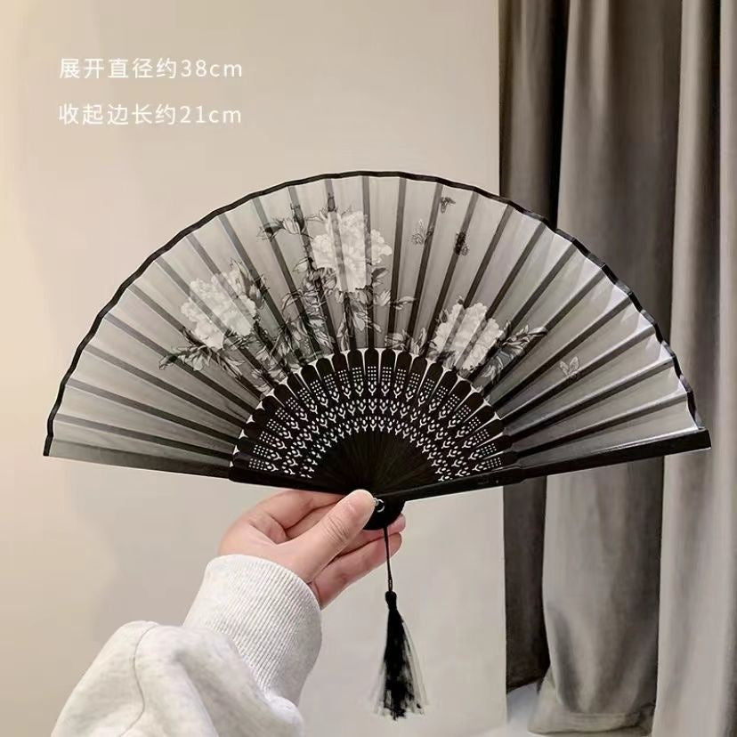 Ancient Style Summer Folding Fan — Small Chinese Dance Handheld Fan