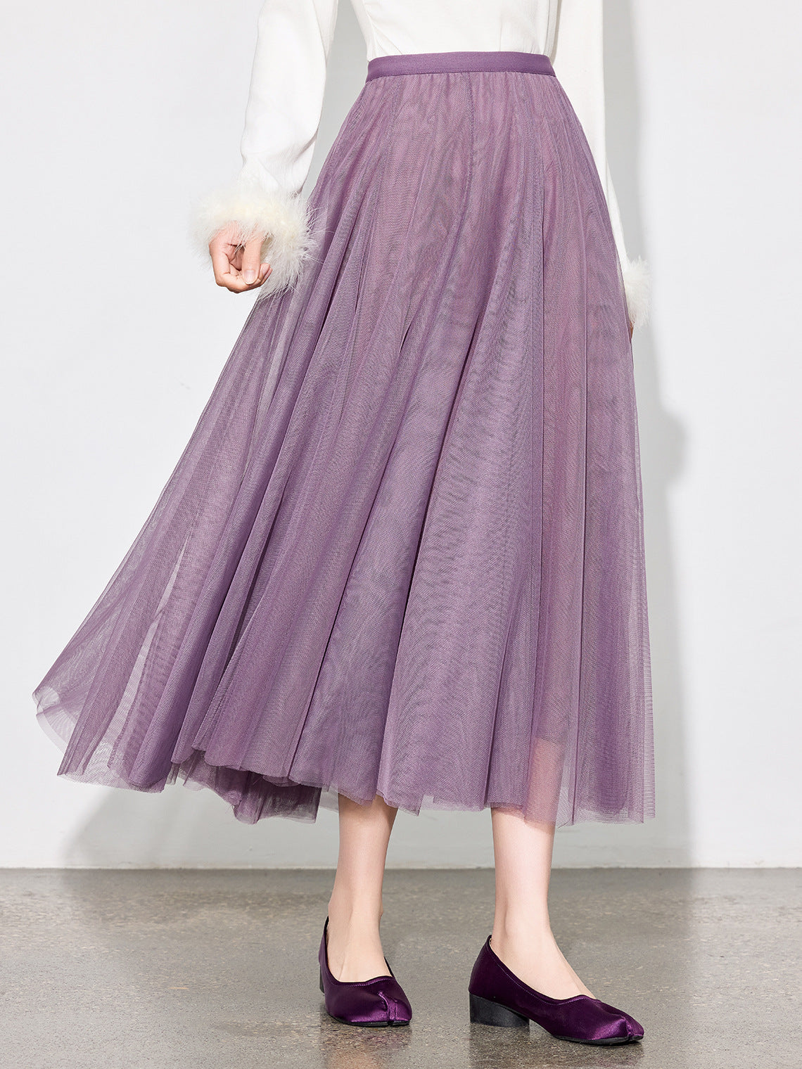 Elegant Fairy Tulle Mid-Length Pleated Skirt