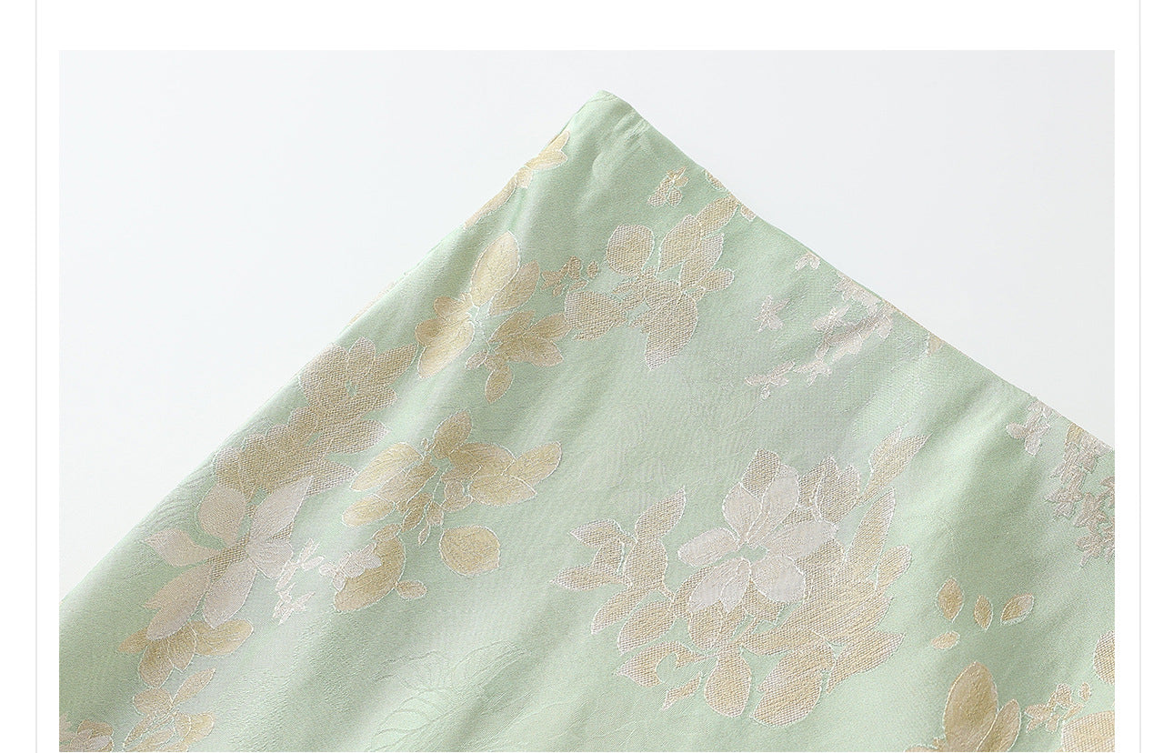 High-End Embroidery Stand Collar Vest & Jacquard Mermaid Skirt