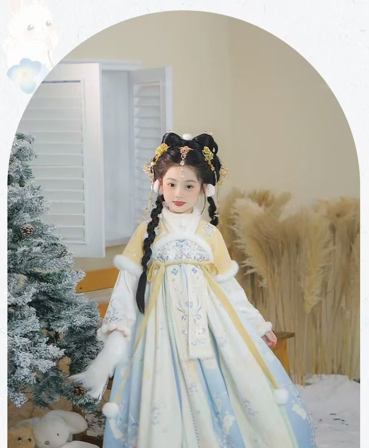 Children’s Winter Hanfu | Thickened Tang Suit New Year Outfit for Girls