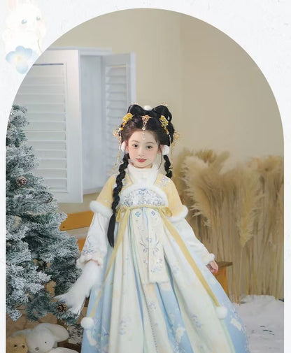 Children’s Winter Hanfu | Thickened Tang Suit New Year Outfit for Girls
