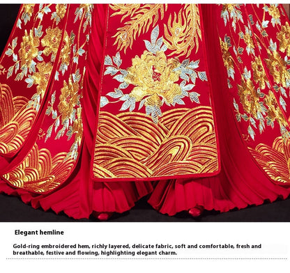 Xiuhe Wedding Dress Bride Plus Size Dragon Phoenix Gown Set